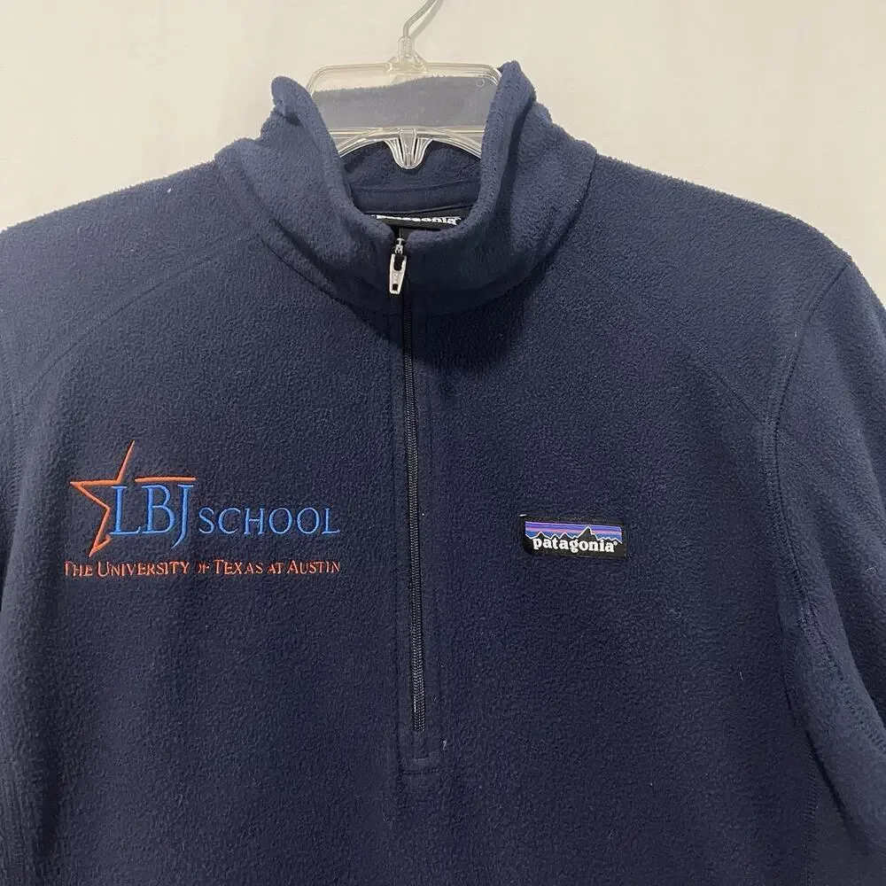 Patagonia Quarter Zip Fleece Pullover Women’s L Blue Lightweight LBJ UT Texas